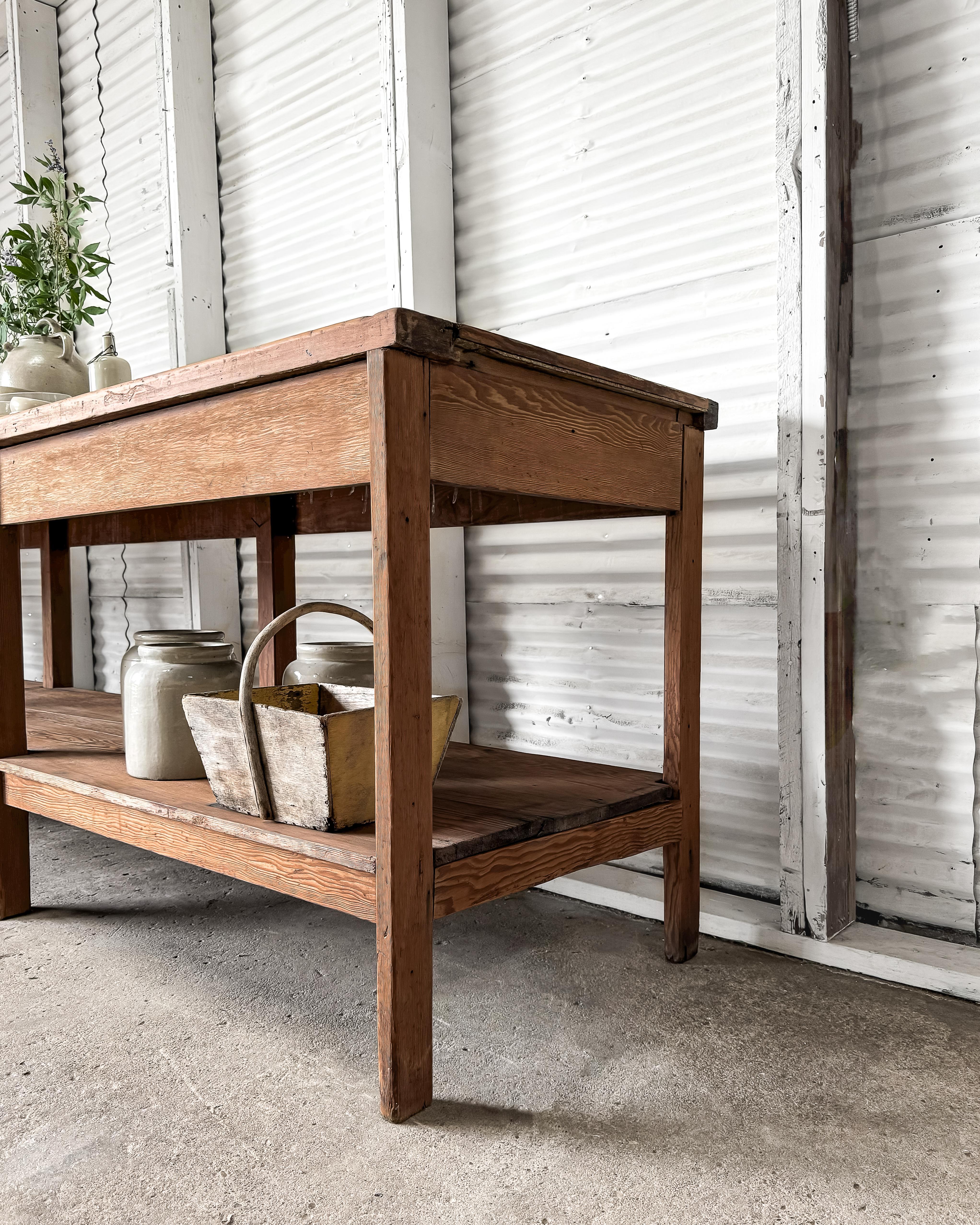 19th Century Belgian Laboratory Table with Villeroy & Boch Tile Top 1