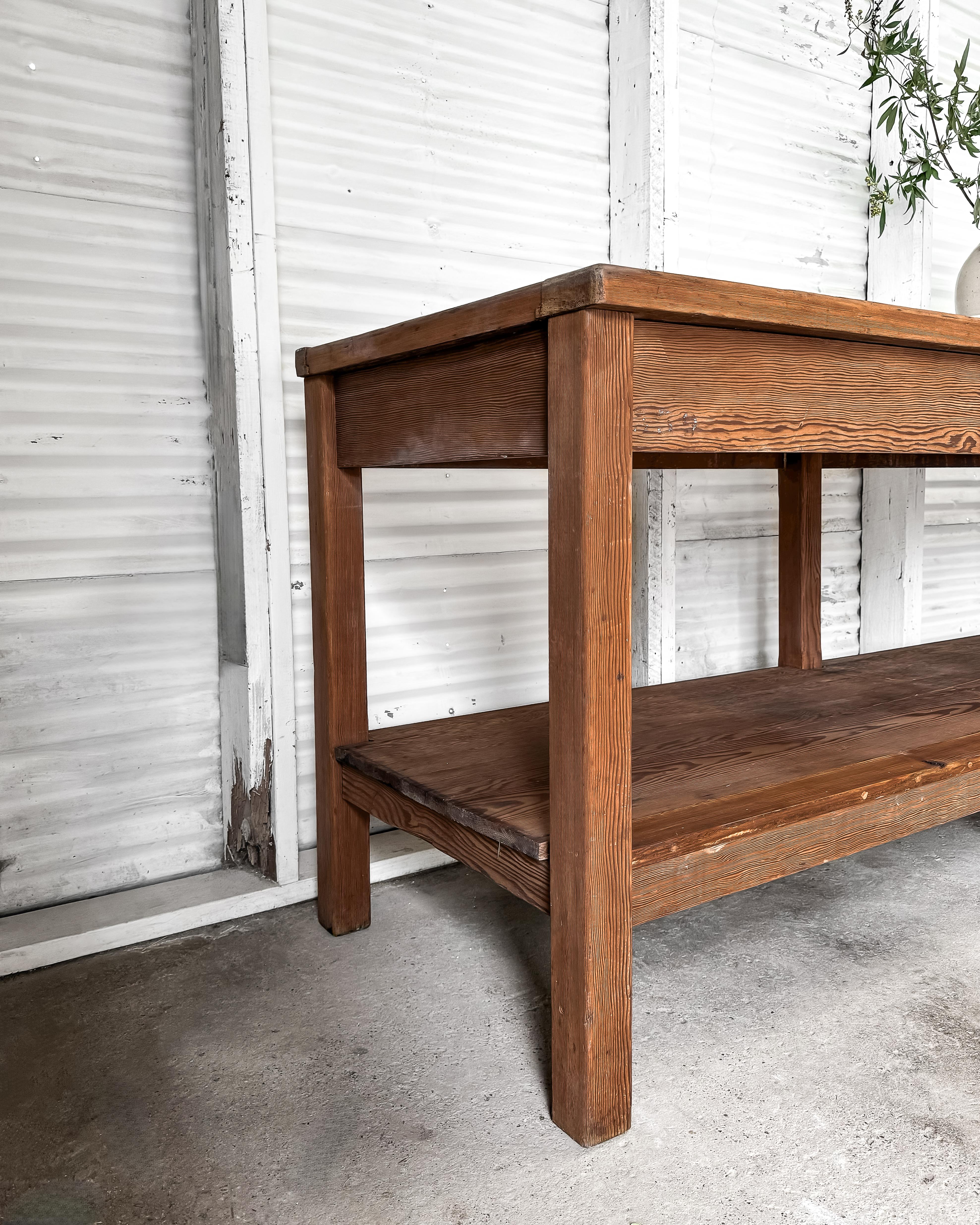 19th Century Belgian Laboratory Table with Villeroy & Boch Tile Top 3