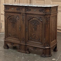 19th Century Belgian Liégeoise Oak Buffet with Saint-Remy Marble Top
