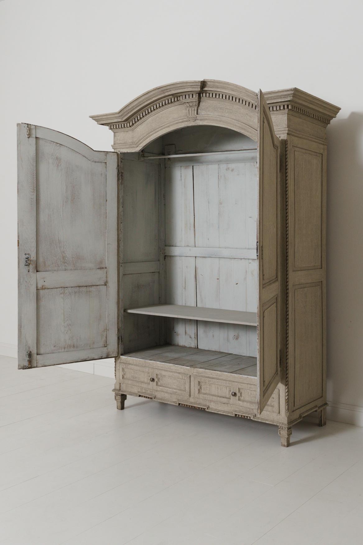 Wood 19th Century Belgian Linen Press Cabinet