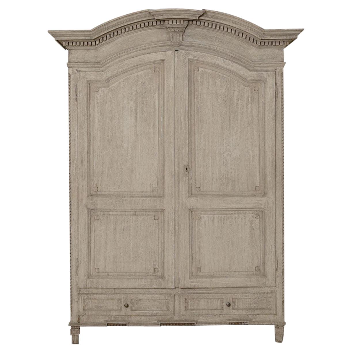 19th Century Belgian Linen Press Cabinet