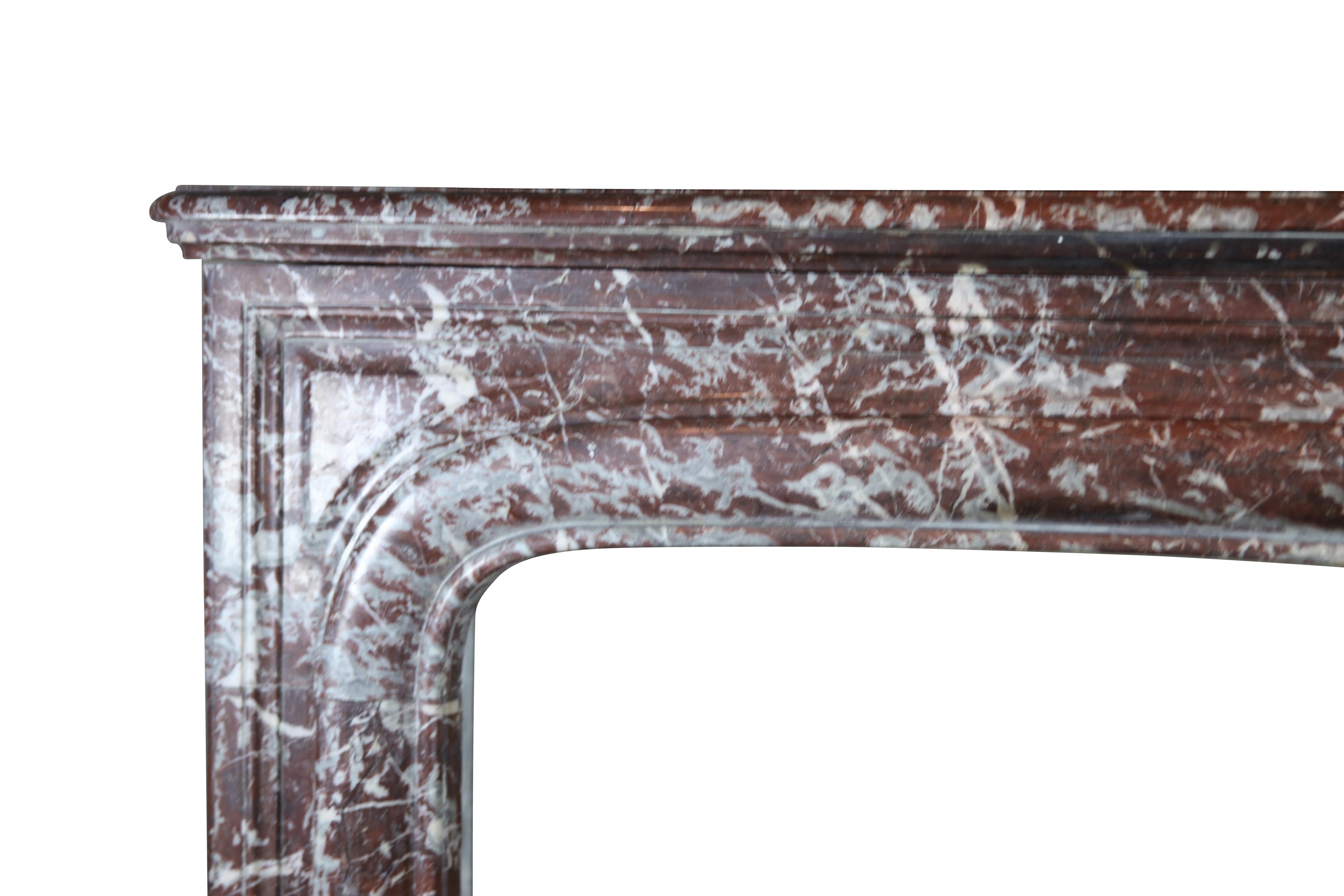 Louis XIV 19th Century Belgian Marble Fireplace Surround For Sale