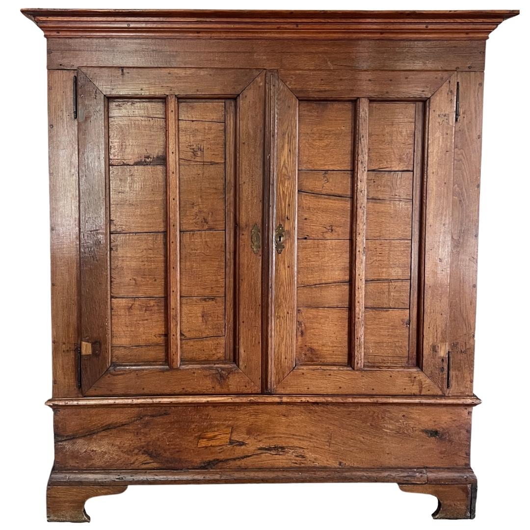 19th Century Belgian Oak Armoire Cabinet For Sale
