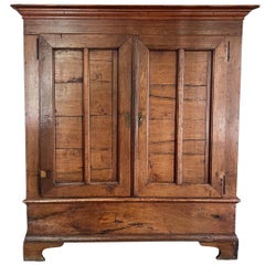 Antique 19th Century Belgian Oak Armoire Cabinet