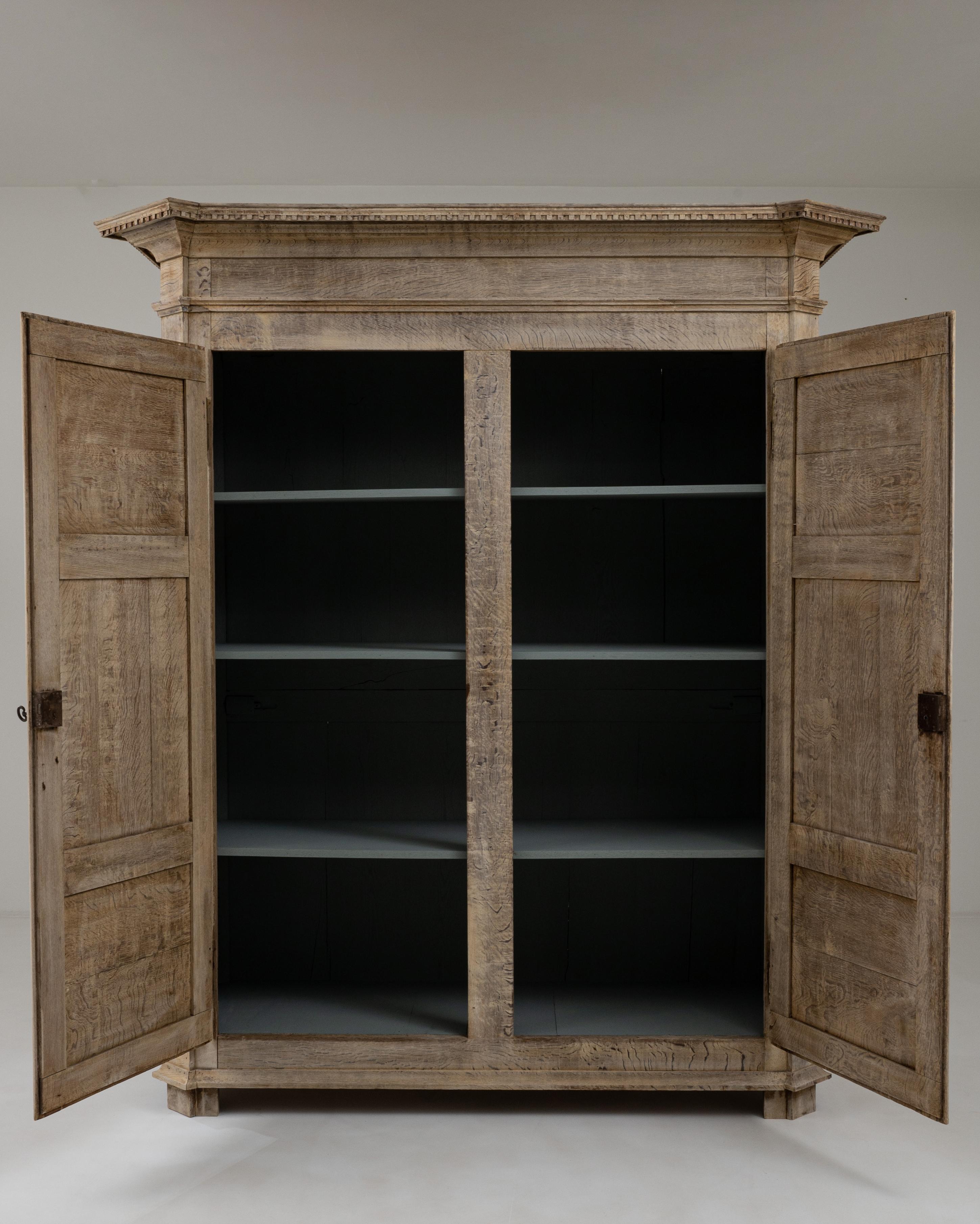 French Provincial 19th Century Belgian Oak Cabinet  For Sale