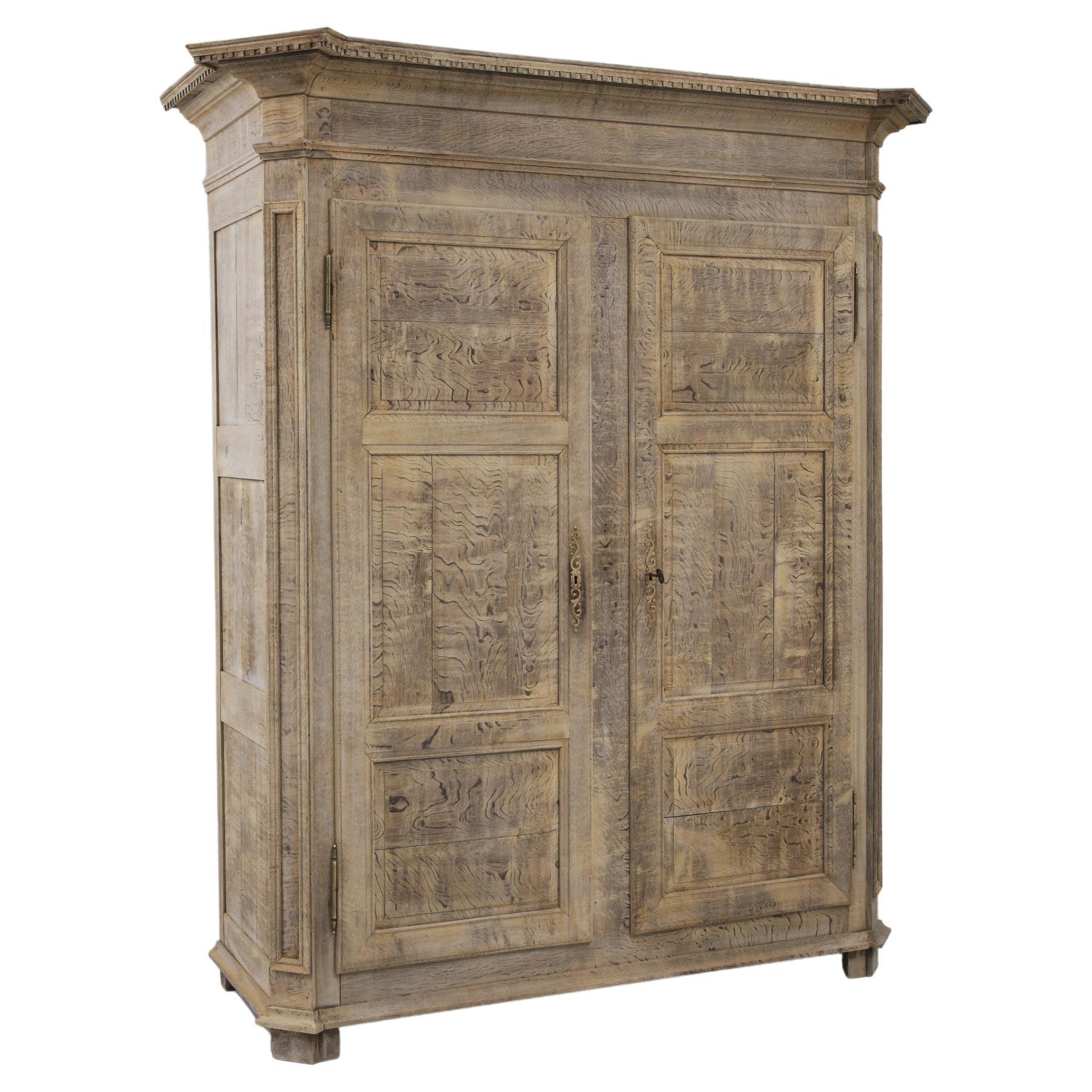 19th Century Belgian Oak Cabinet  For Sale