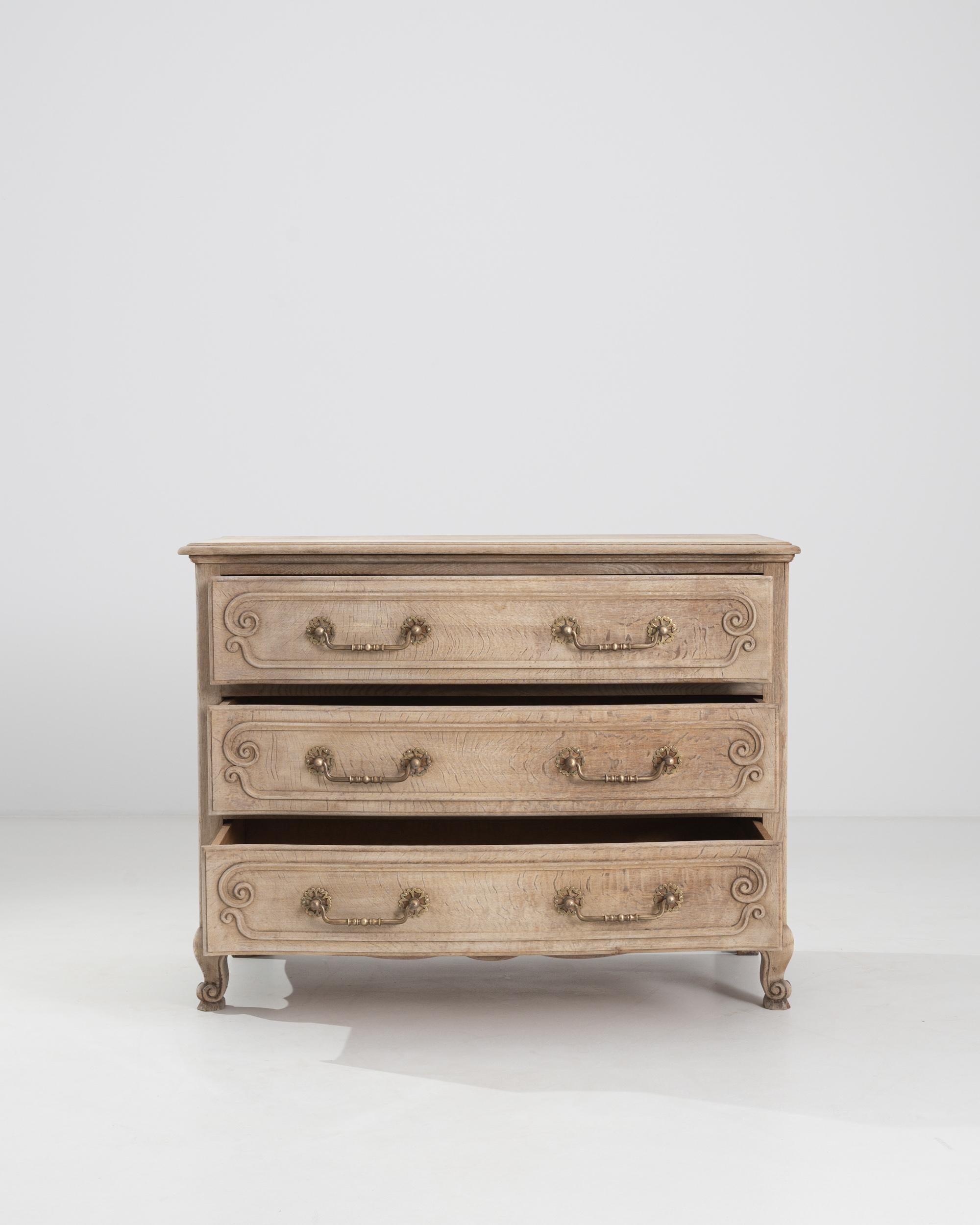 French Provincial 19th Century Belgian Oak Chest of Drawers