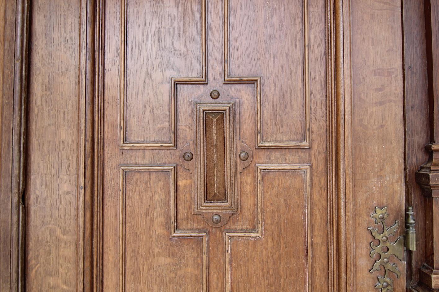 19th Century Belgian Oak Double Door with Frame 4