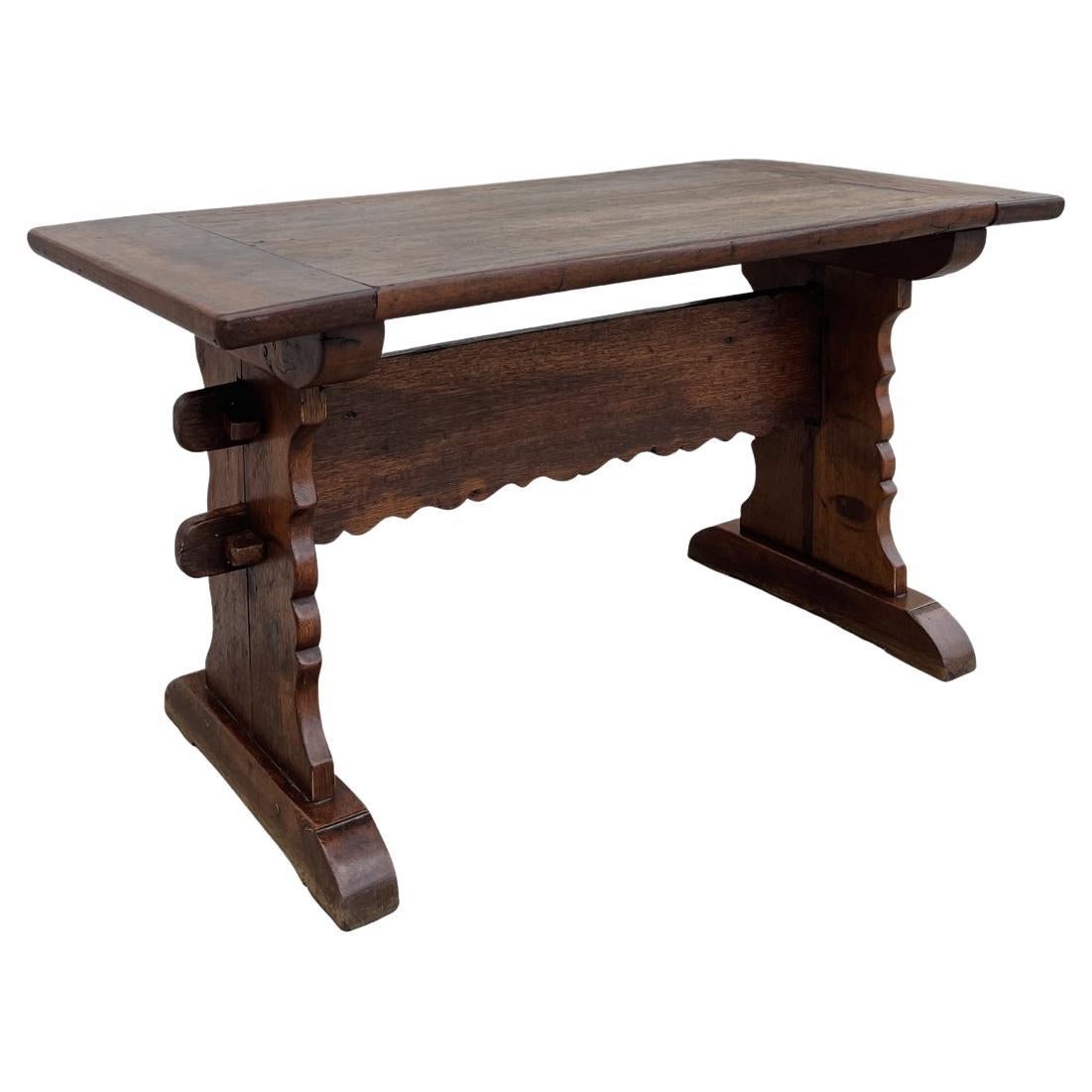 19th Century Belgian Oak Trestle Table