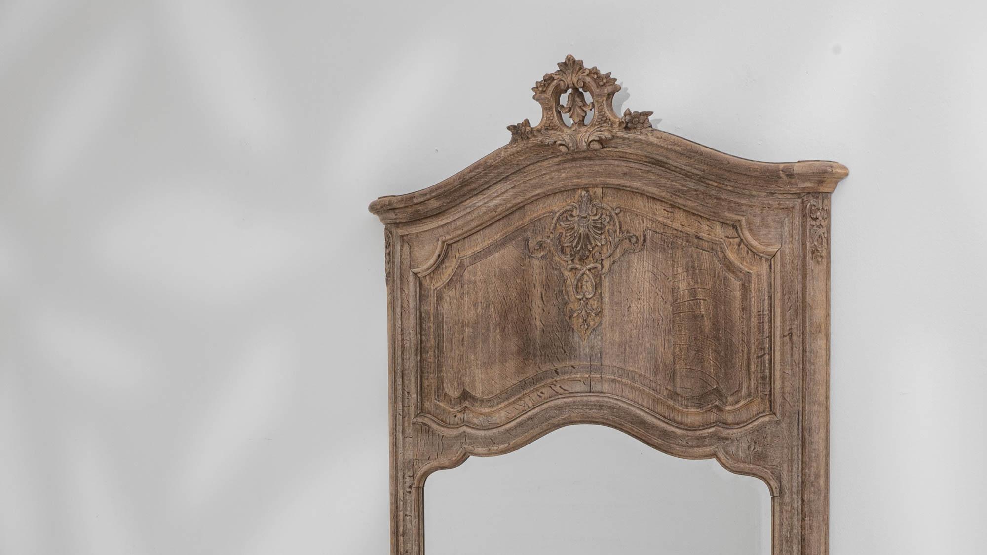 19th Century Belgian Oak Trumeau Mirror 3