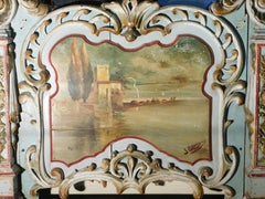 19th Century Belgian Painted Trumeau Mirror from a Gavioil Dance Organ