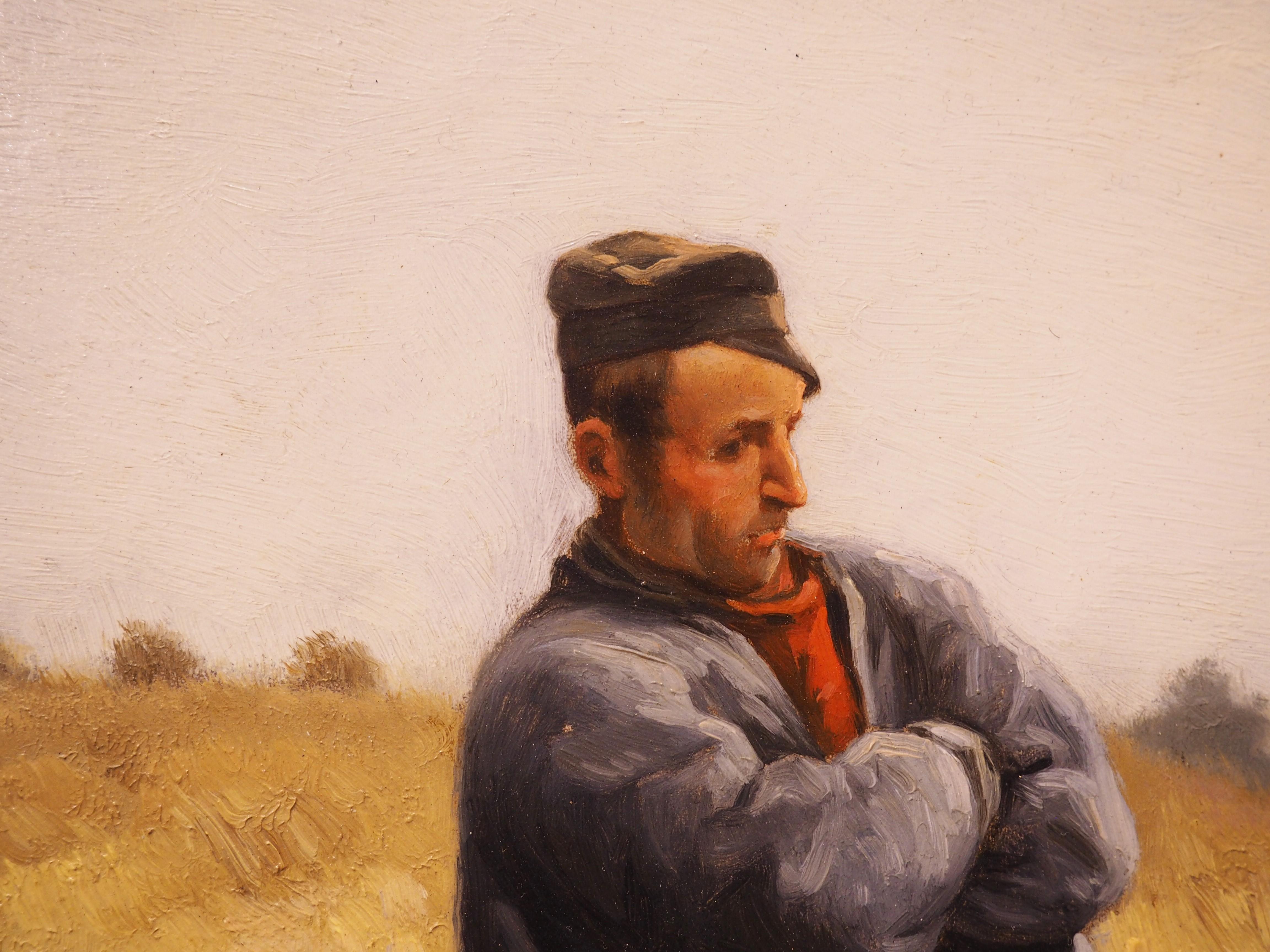 Pintura belga de ovejas del siglo XIX de Henri de Beul 2
