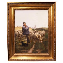 19th Century Belgian Sheep Painting by Henri de Beul
