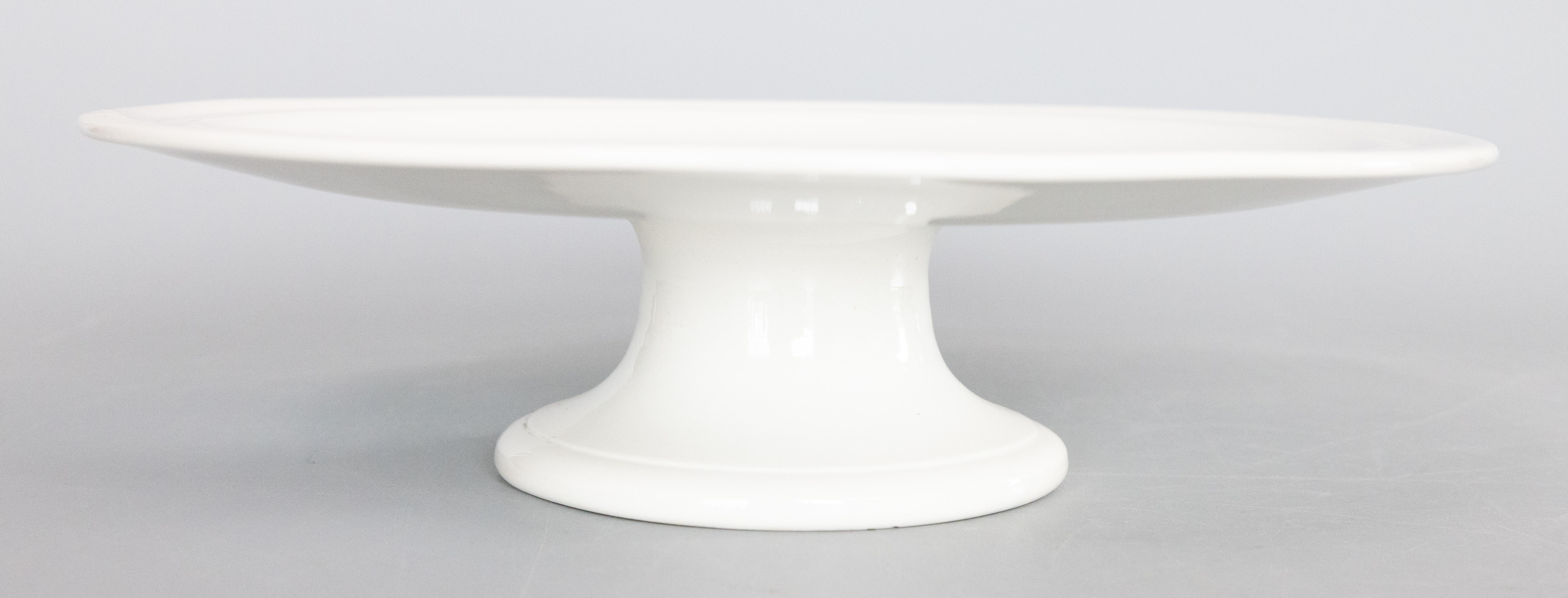 19th Century Belgian White Ironstone Cake Stand For Sale 1