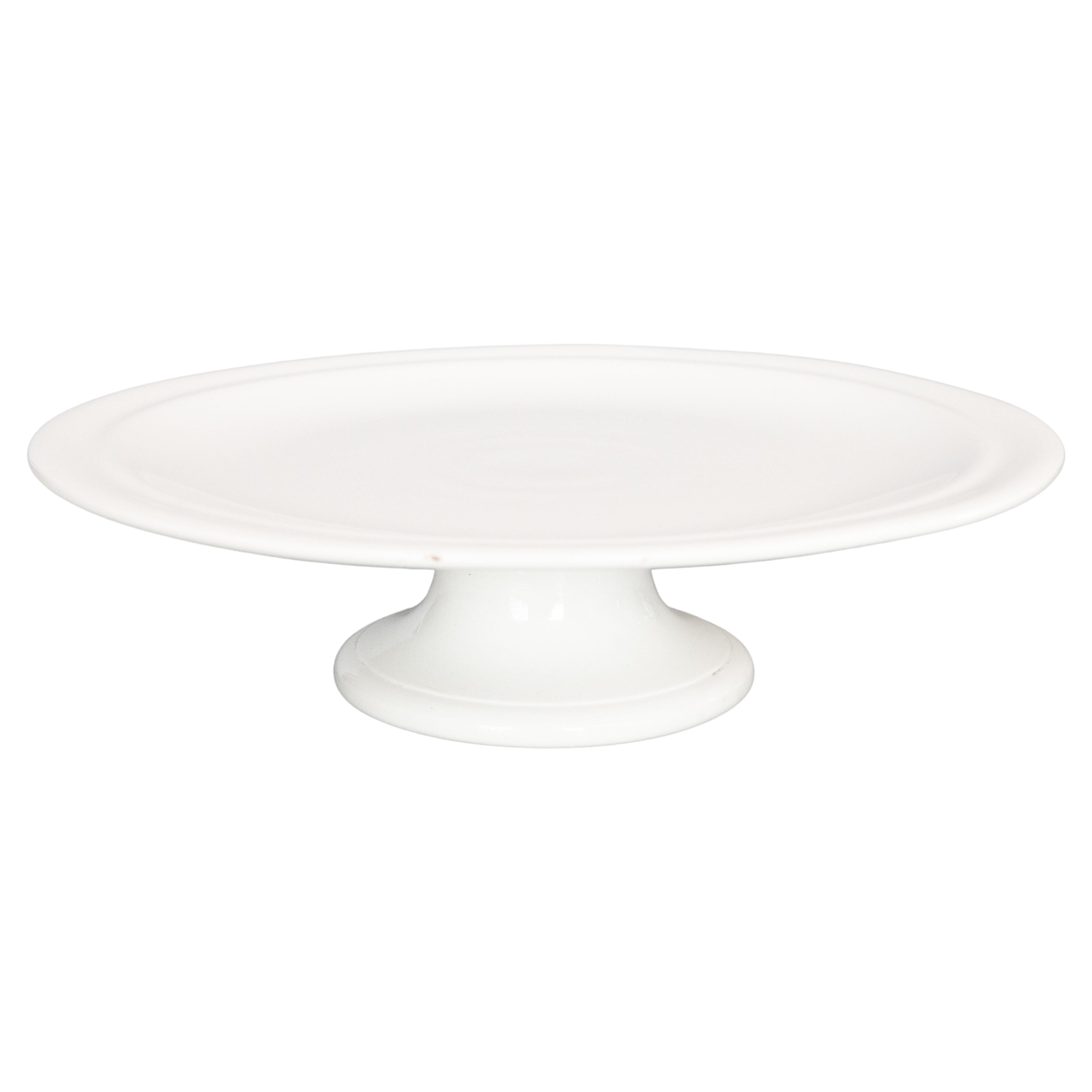 19th Century Belgian White Ironstone Cake Stand For Sale