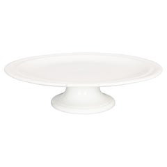 19th Century Belgian White Ironstone Cake Stand