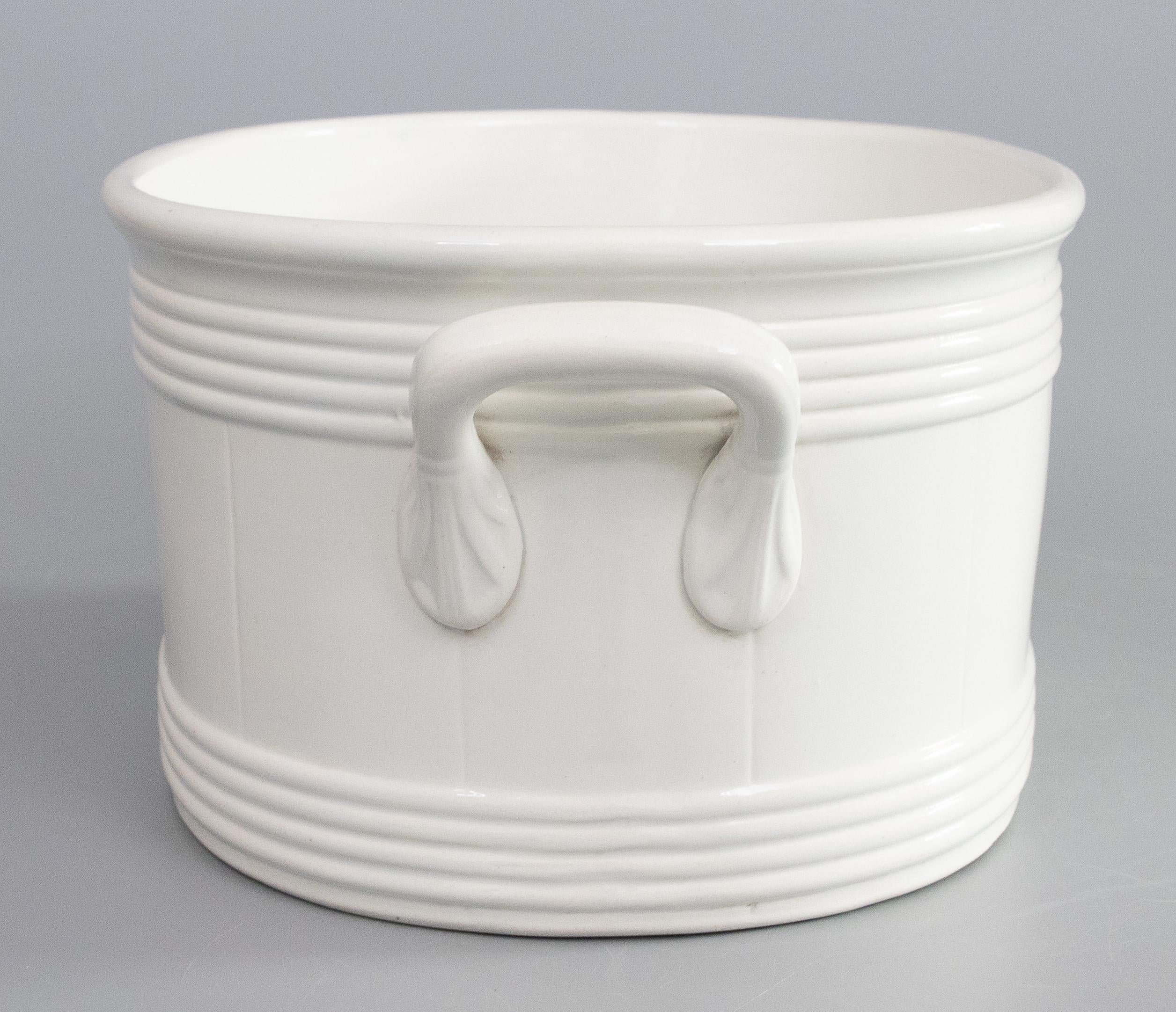 19. Jahrhundert belgischen weißen Eisenstein Fuß Bad Jardiniere Centerpiece (Gebrannt) im Angebot