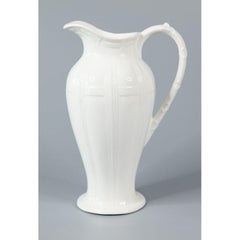 19th Century Belgian White Ironstone Pitcher