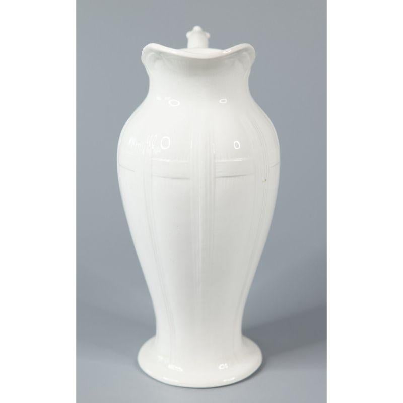 19th Century Belgian White Ironstone Pitcher In Good Condition In Pearland, TX