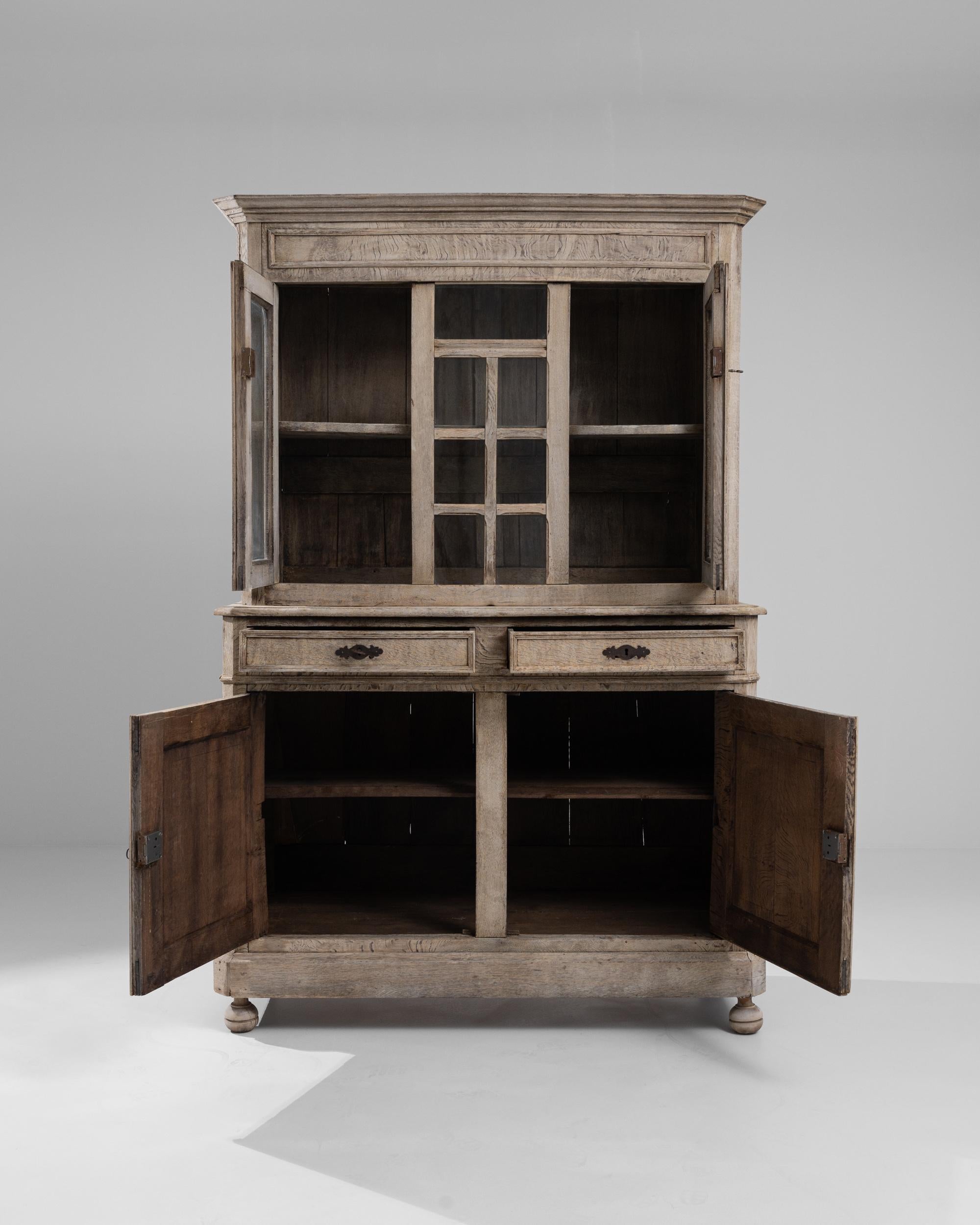 French Provincial 19th Century Belgian Wooden Vitrine For Sale