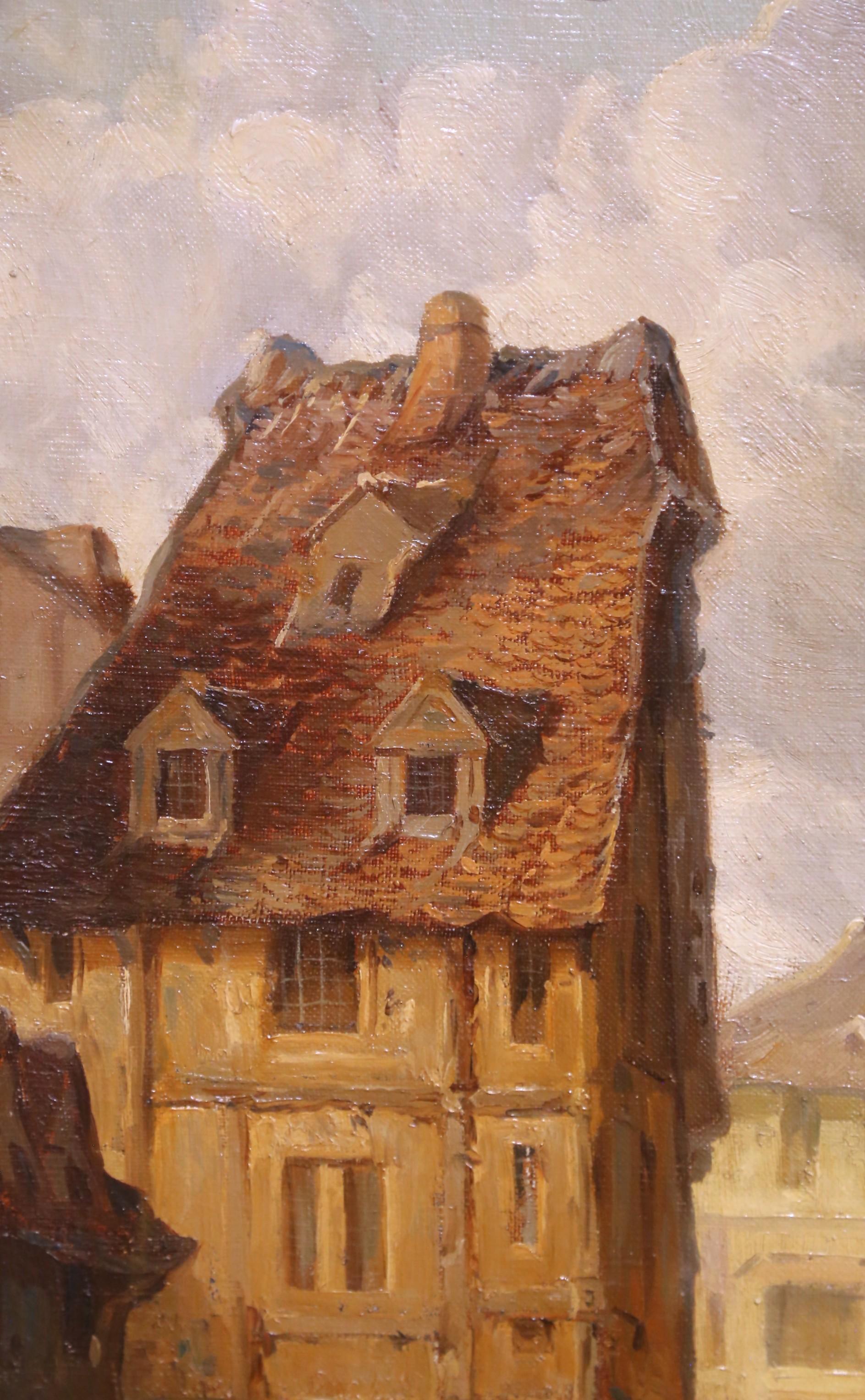 XIXe siècle Belgique Scène de port Huile sur toile signée Jules Bahieu en vente 4