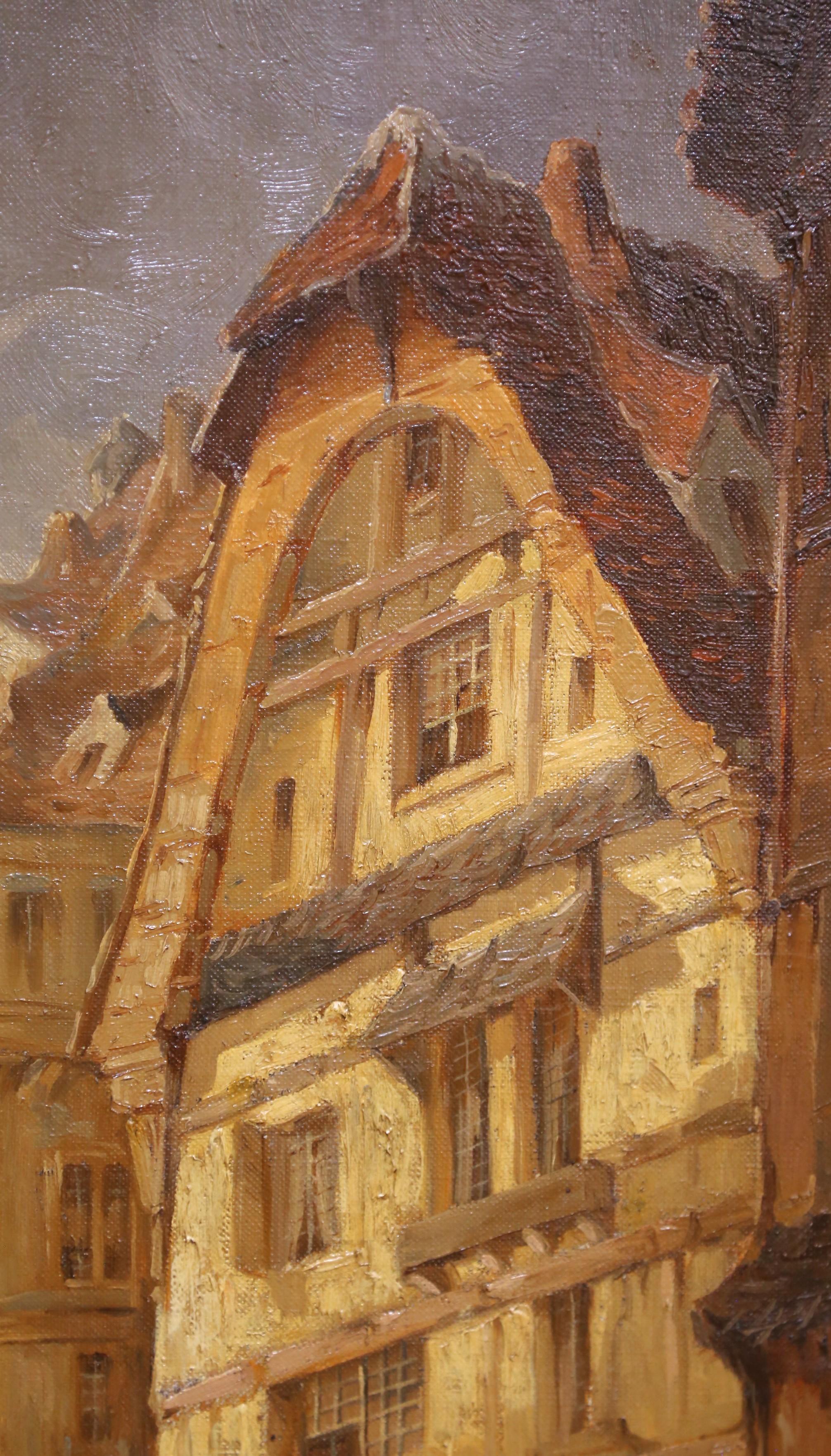 XIXe siècle Belgique Scène de port Huile sur toile signée Jules Bahieu en vente 6