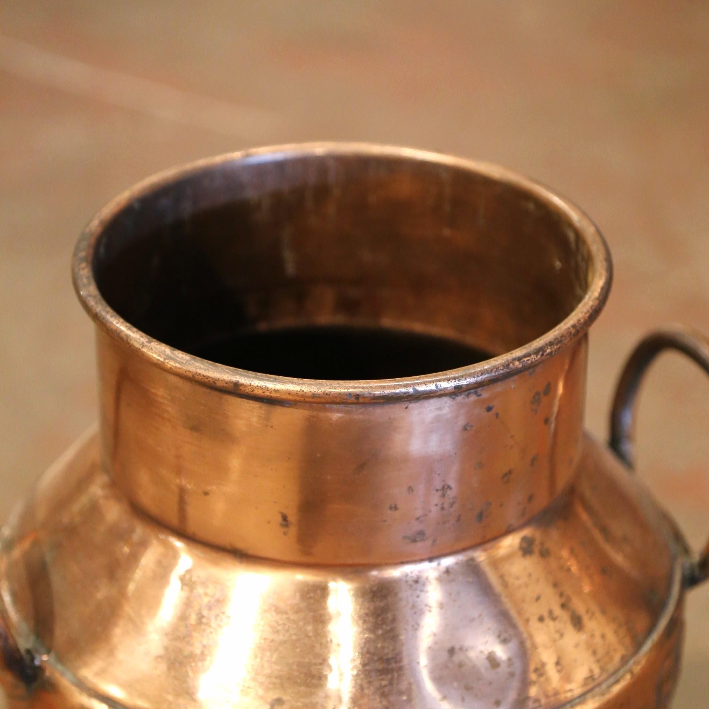 19th Century Belgium Polished Copper Plated Milk Container with Removable Lid 5