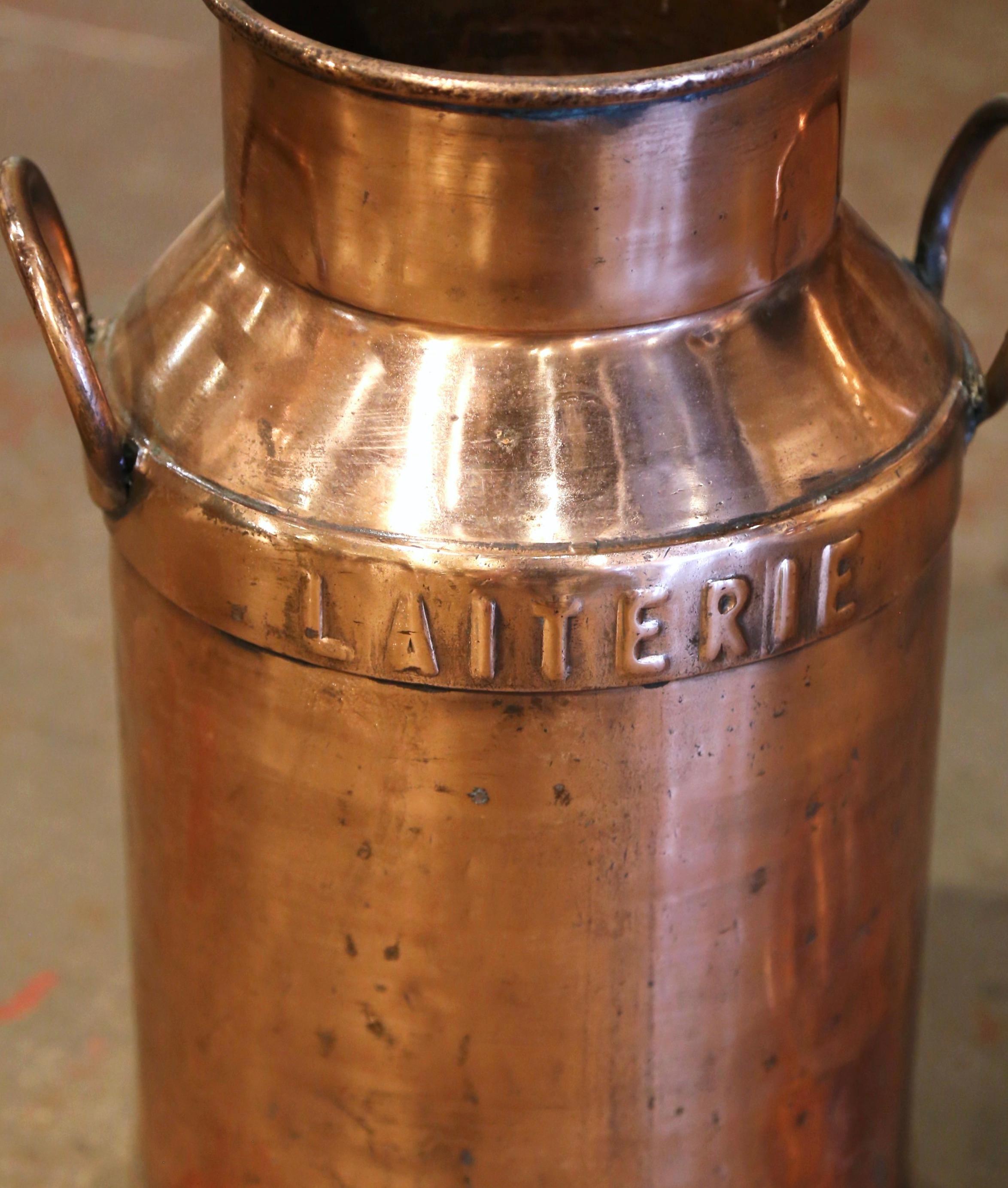 Metal 19th Century Belgium Polished Copper Plated Milk Container with Removable Lid