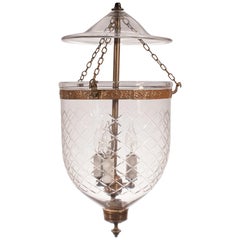 Antique Bell Jar Lantern with Diamond Etching