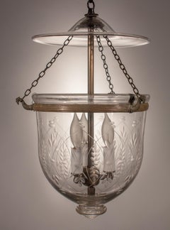 Petite Bell Jar Lantern with Wheat Etching