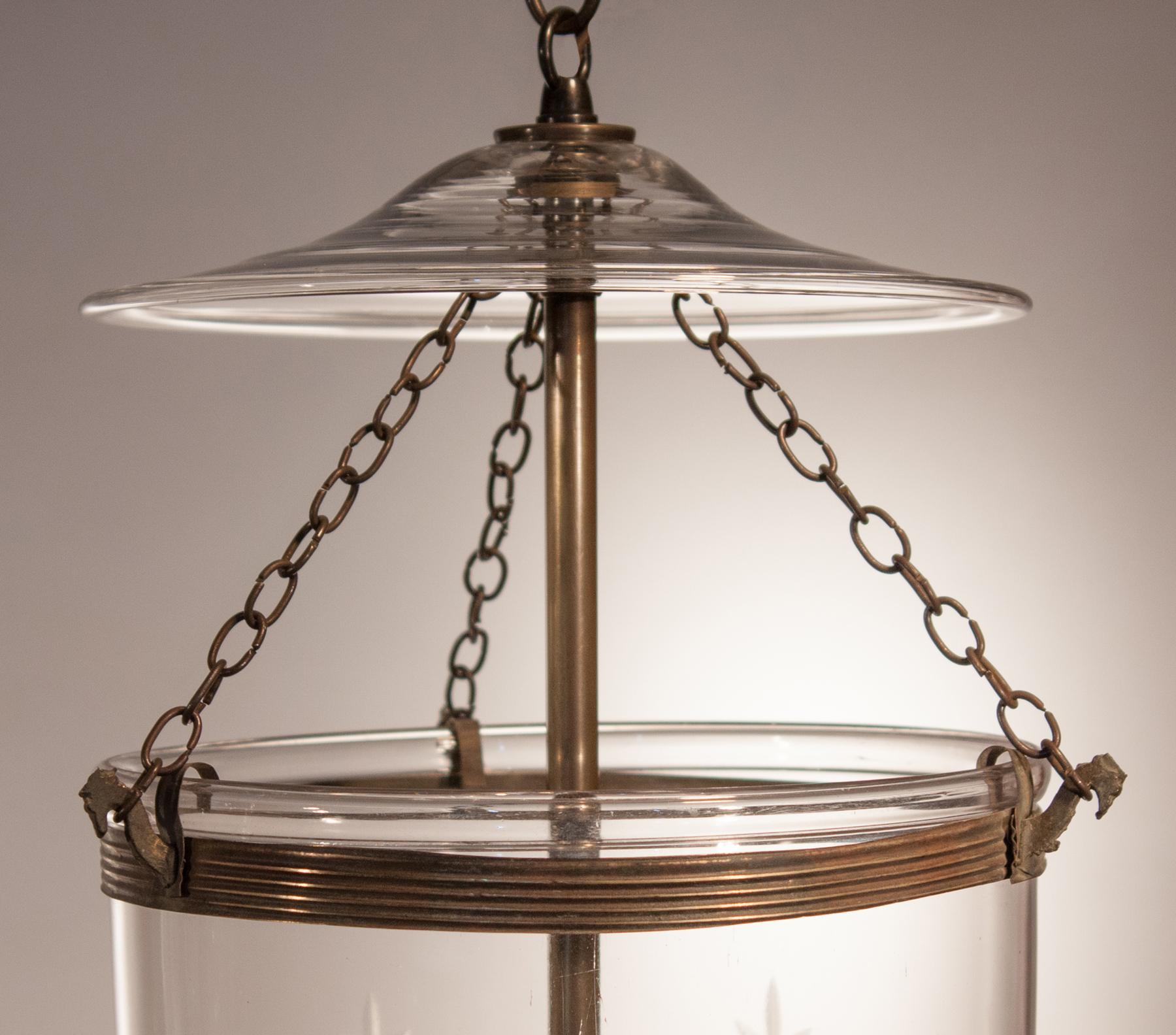 Pair of Bell Jar Lanterns with Etched Stars 1