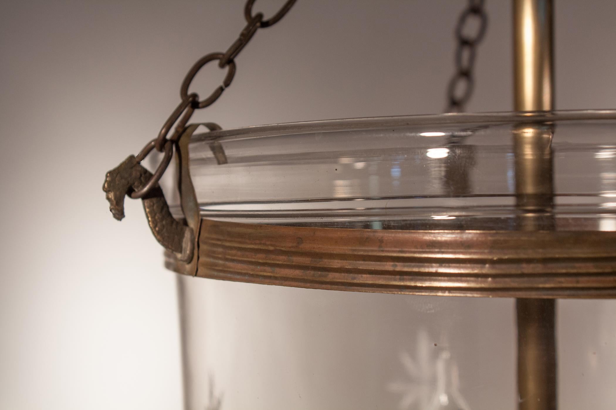  Pair of Bell Jar Lanterns with Etched Stars 2