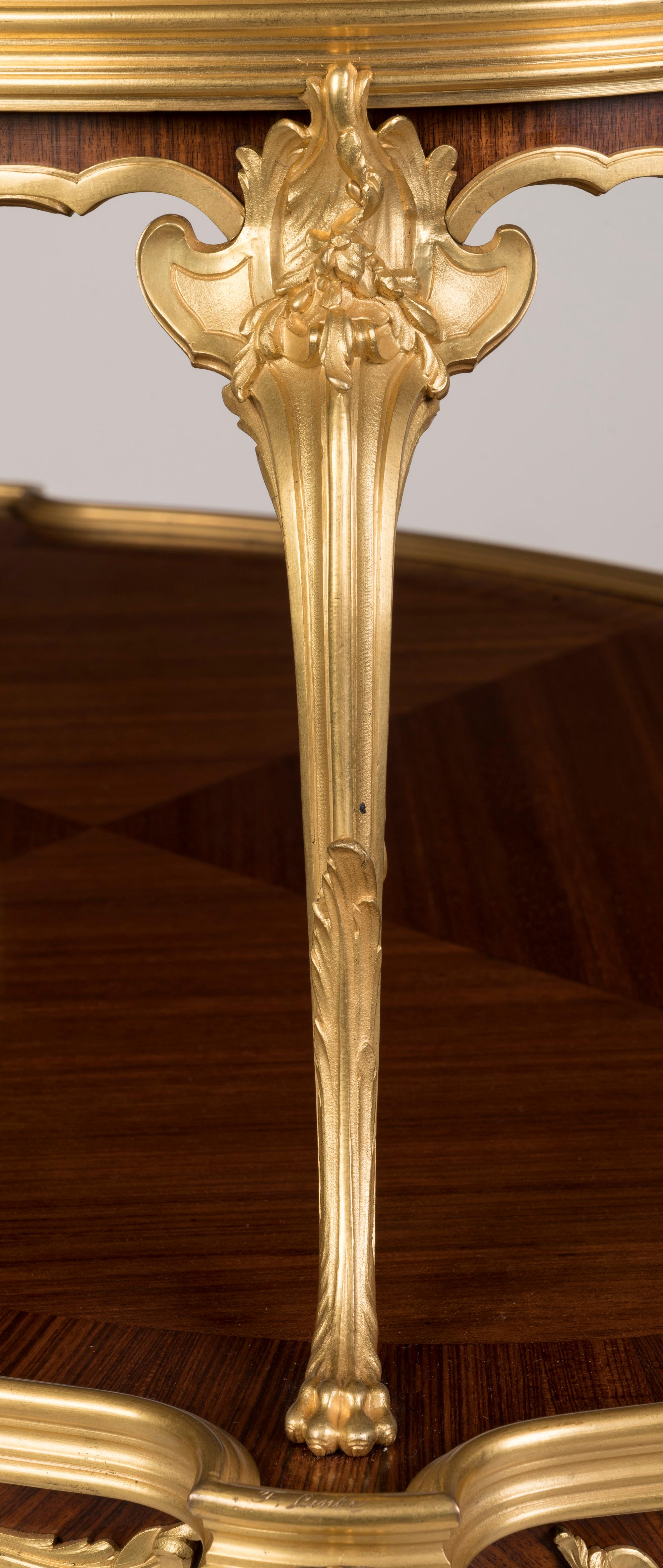 19th Century Belle Époque Tea Table with Removable Tray by François Linke For Sale 1