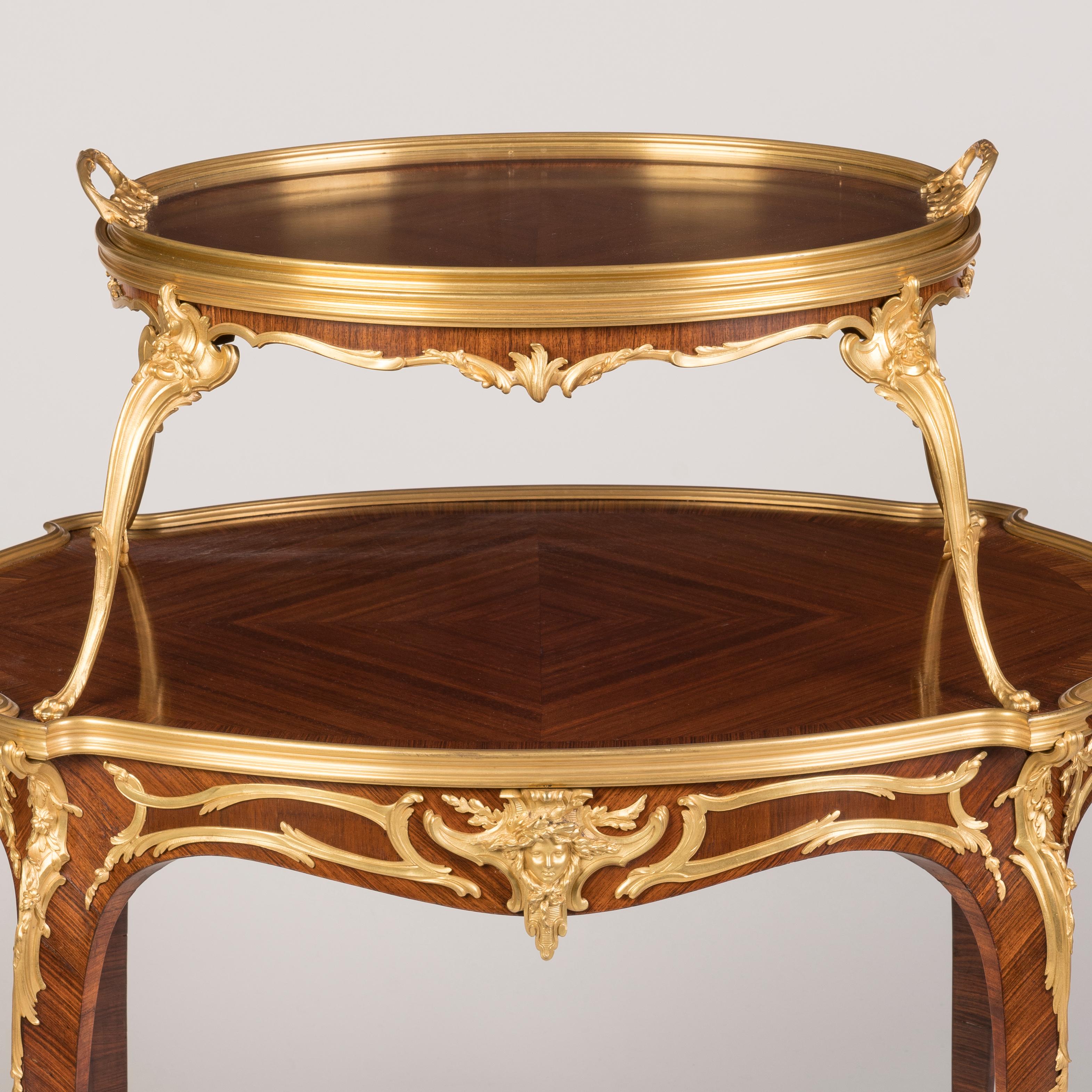 19th Century Belle Époque Tea Table with Removable Tray by François Linke For Sale 2