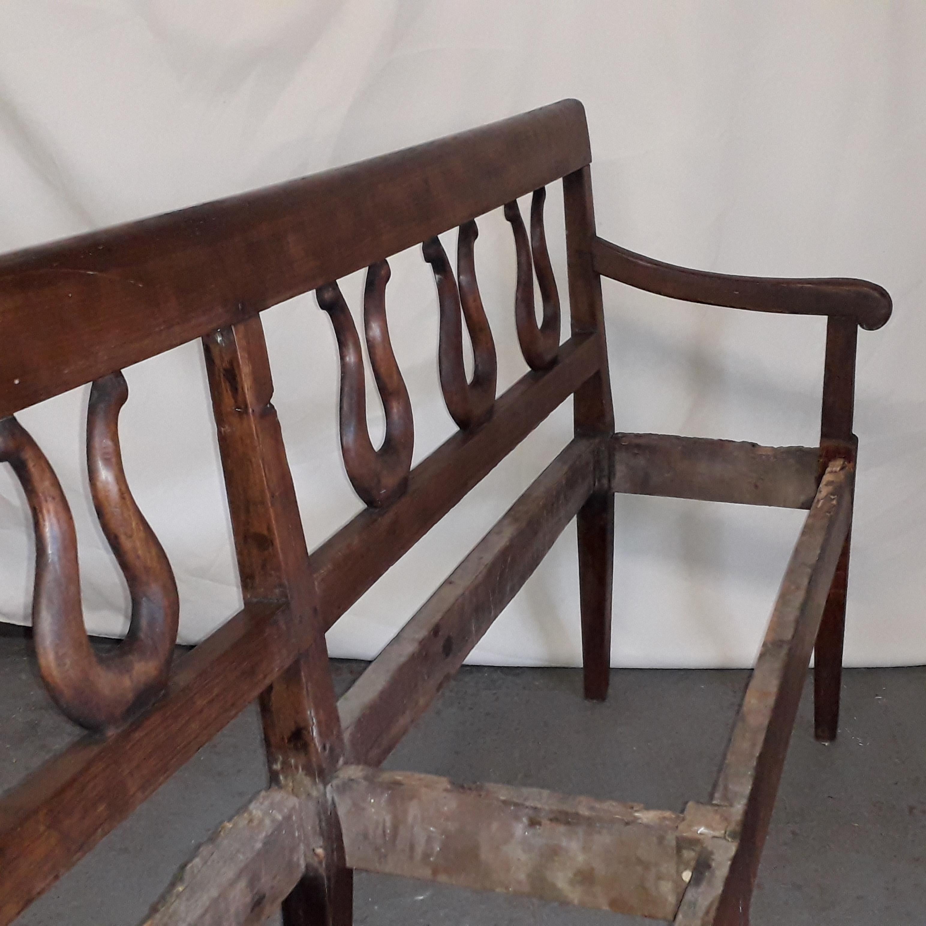 French 19th Century Bench Seat in Cherrywood