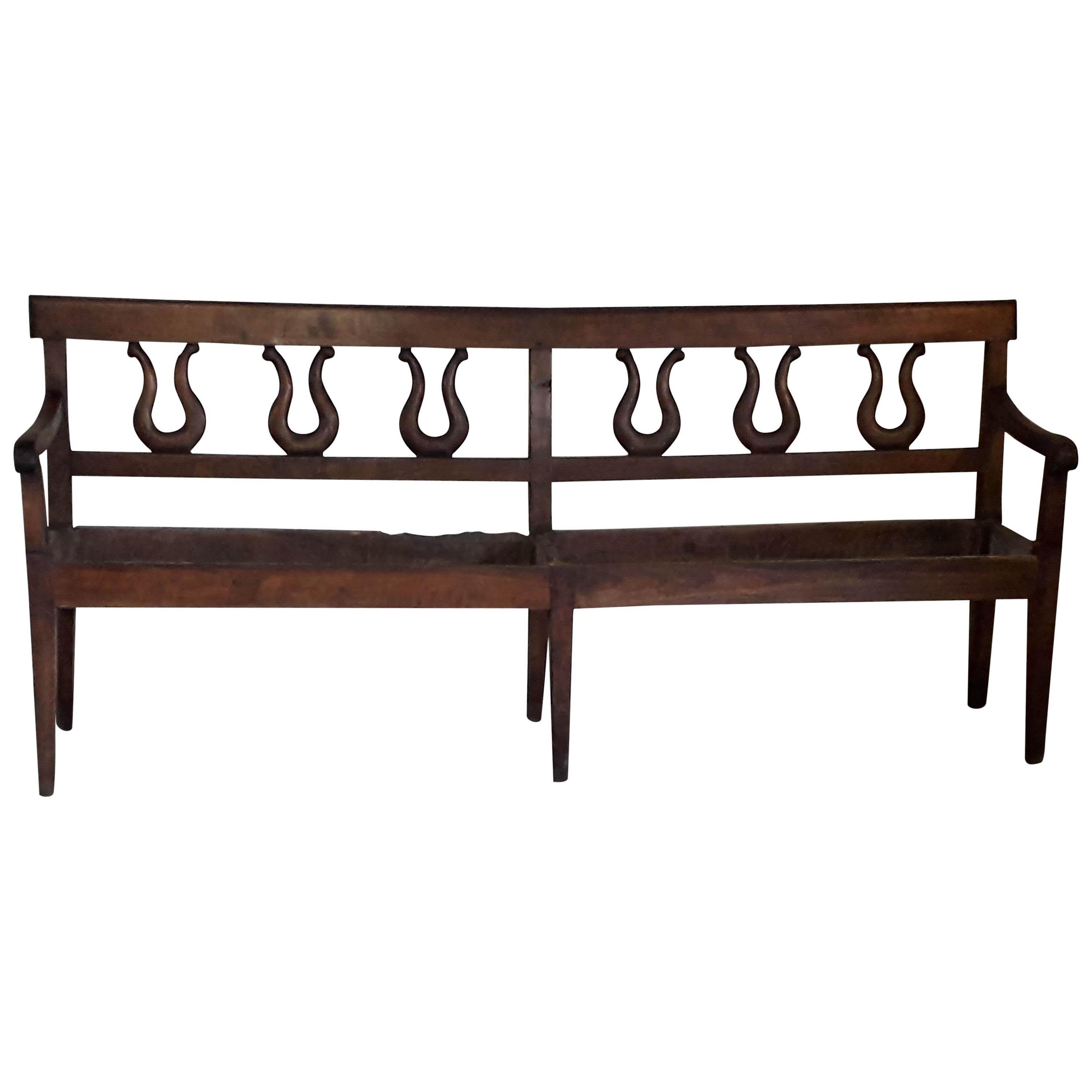 19th Century Bench Seat in Cherrywood