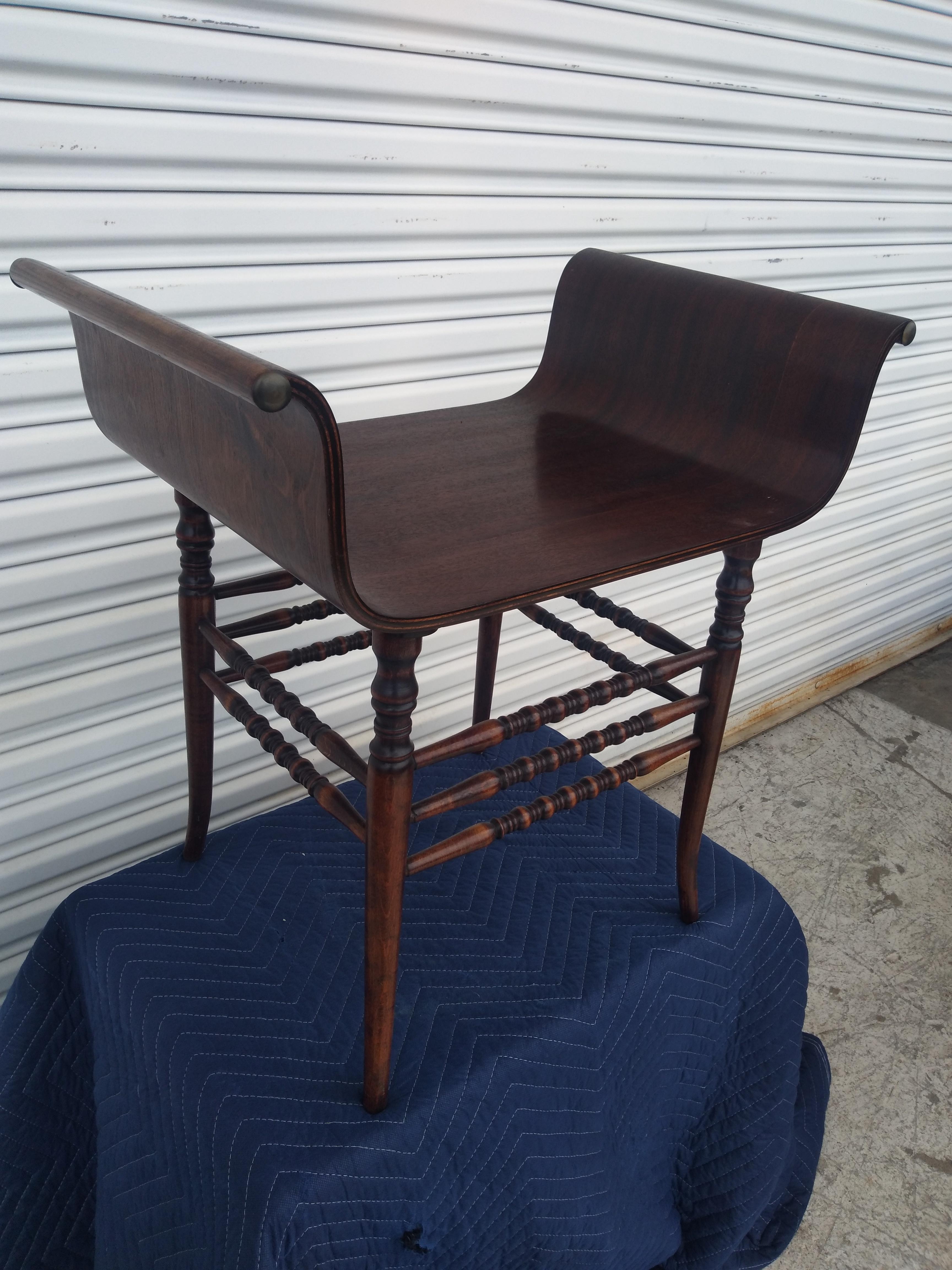 English 19th Century Bentwood Bobbin Vanity Stool