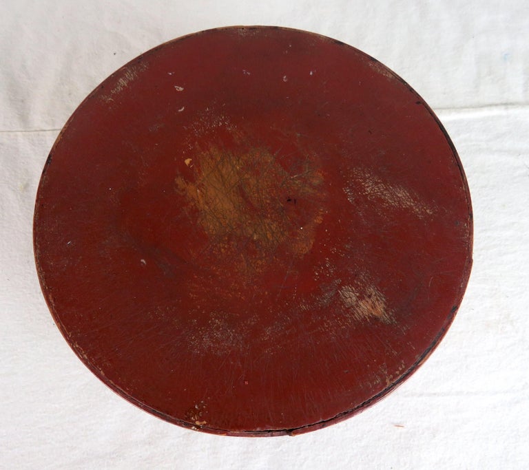 19th Century Bentwood Box in Red Paint For Sale at 1stDibs