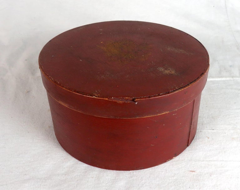 19th Century Bentwood Box in Red Paint For Sale at 1stDibs