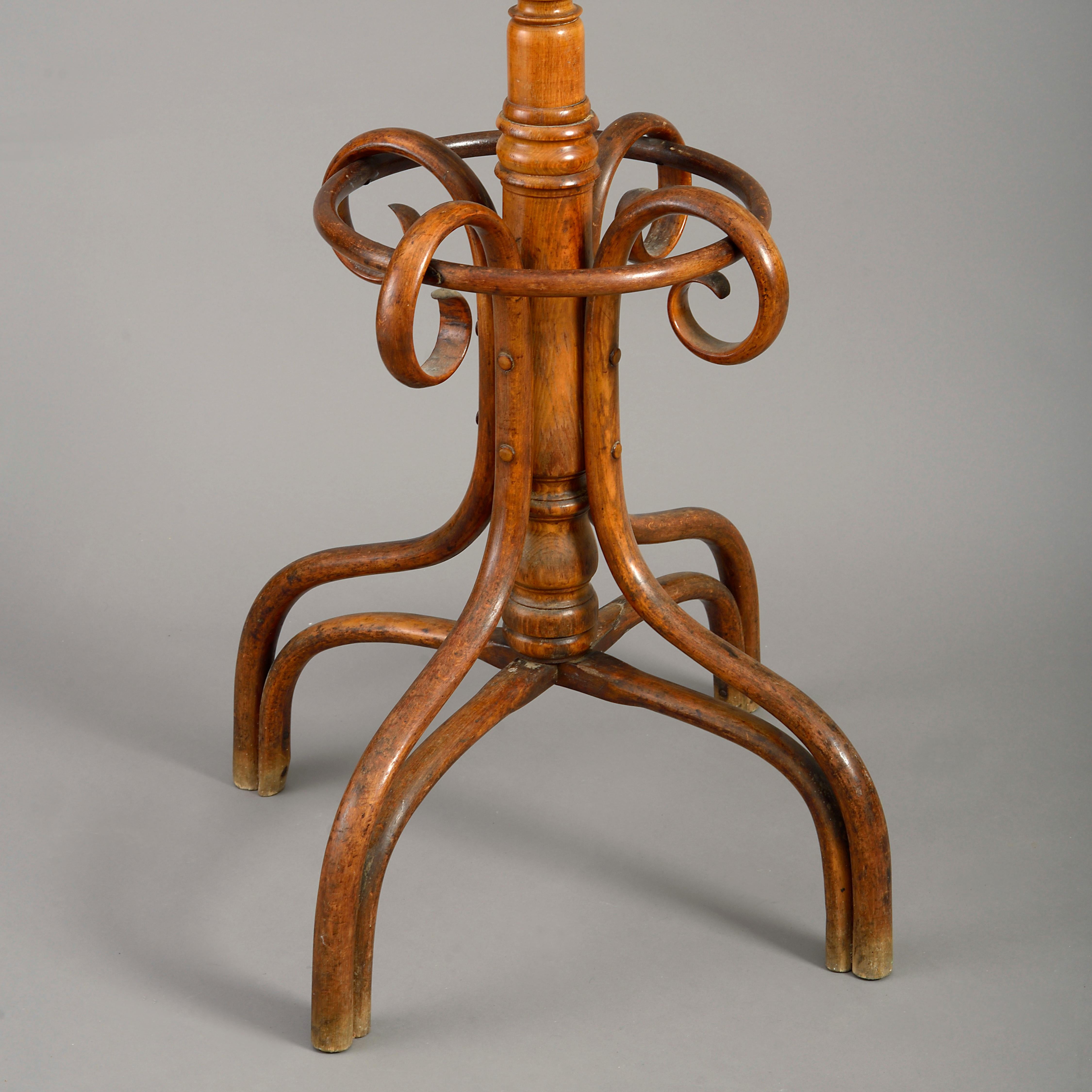 Aesthetic Movement 19th Century Bentwood Hat and Coat Stand Attributed to Thonet