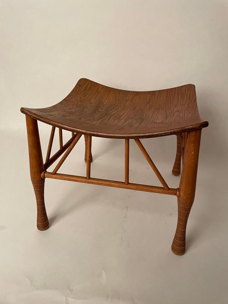 19th Century Bentwood Thebes Stool with Larkin Company Label 3