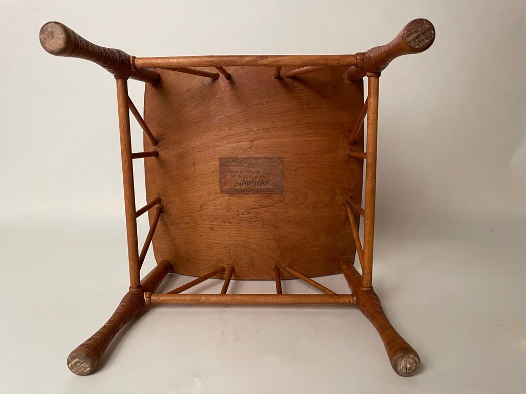 19th Century Bentwood Thebes Stool with Larkin Company Label 6