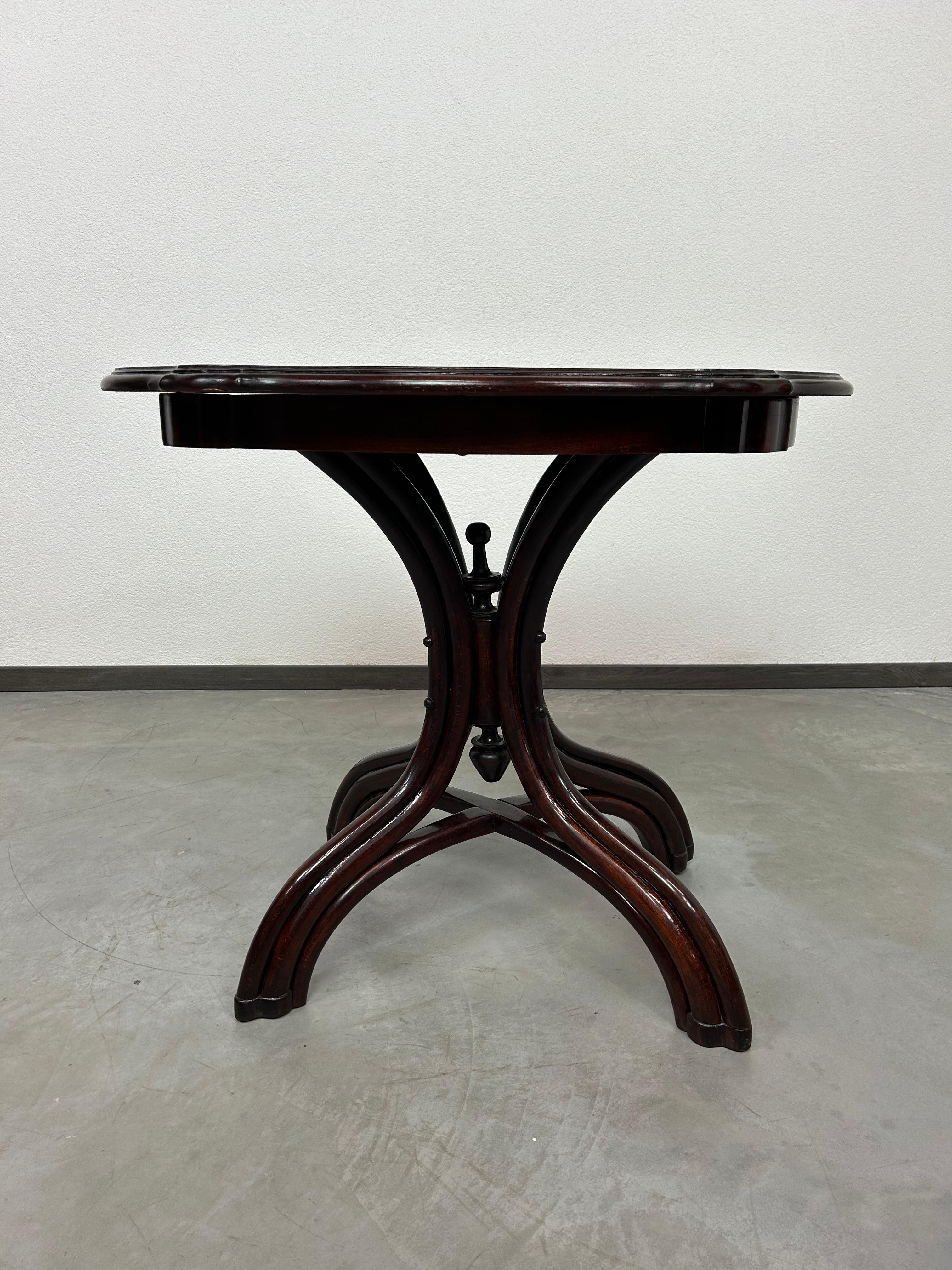 19th century bentwood Thonet table professionally stained and repolished.