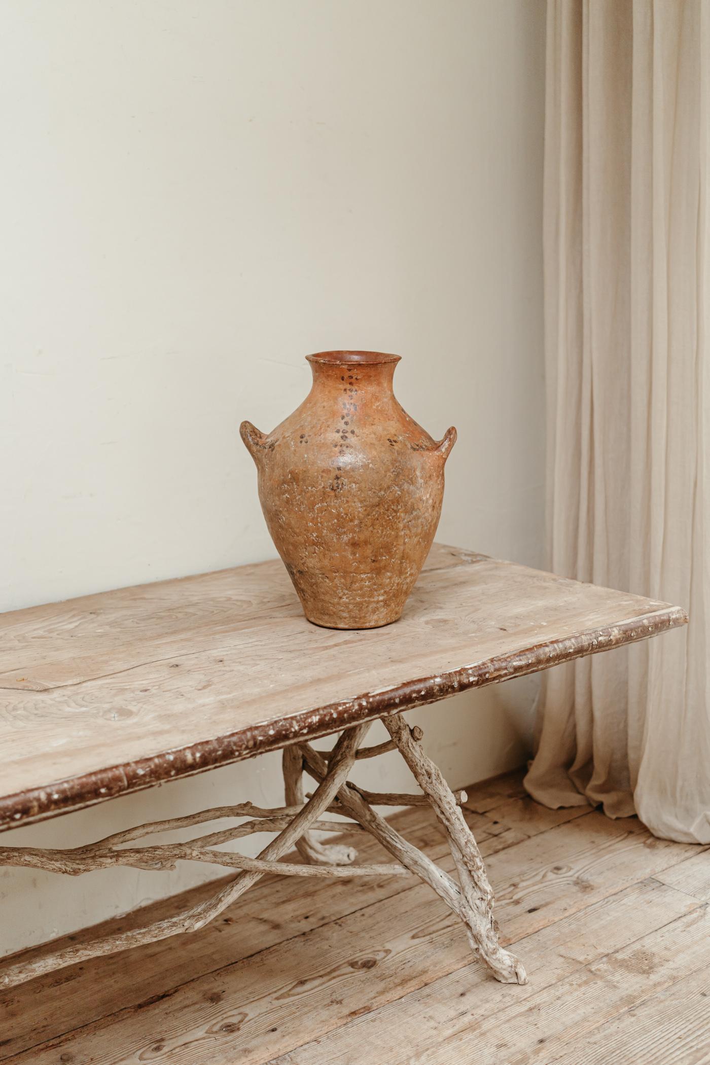 Wonderful patina on this berber pottery urn / vase highly decorative item in both a classic or contemporary interior.