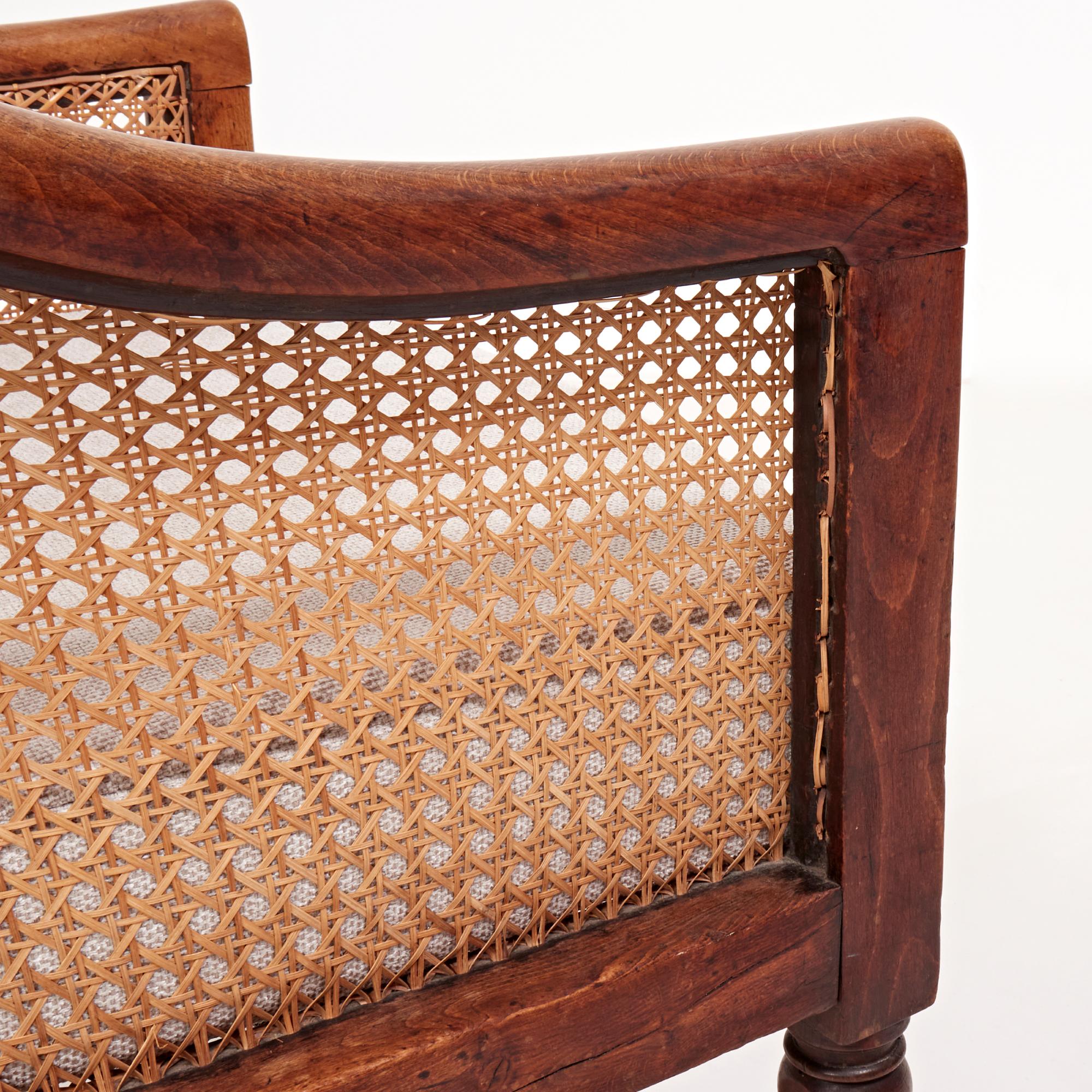 19th Century Bergère Beech Armchair with Caned Back 3