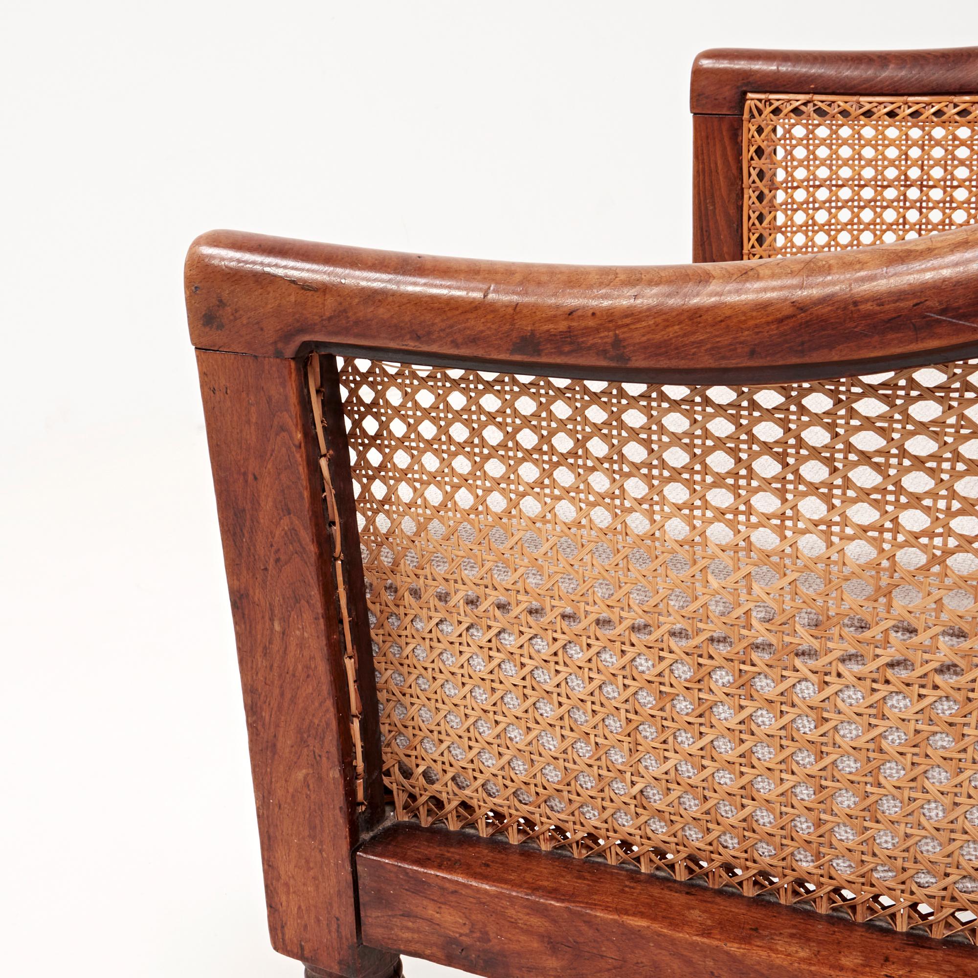 19th Century Bergère Beech Armchair with Caned Back 4