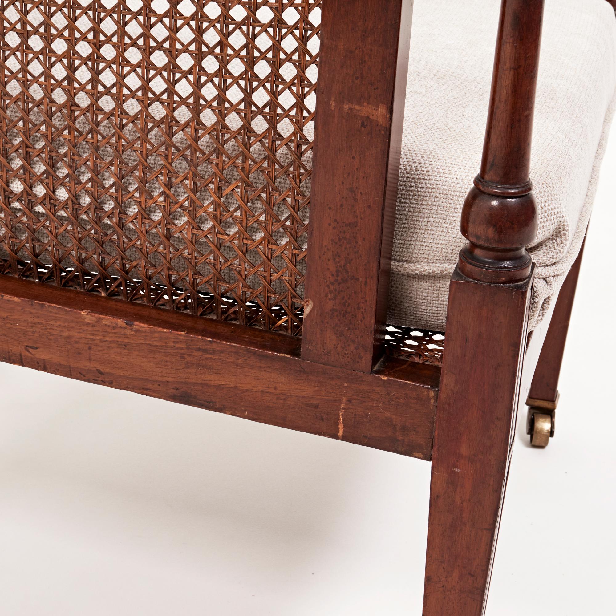 19th Century Bergère Mahogany Gentleman's Library Armchair 4