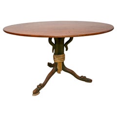 19th Century Berlin Oval Plate Table on Carved Foot Dining Table