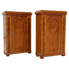 Armarios Biedemeier del siglo XIX - Pareja, Madera de fresno con incrustaciones, CZ ca. 1860