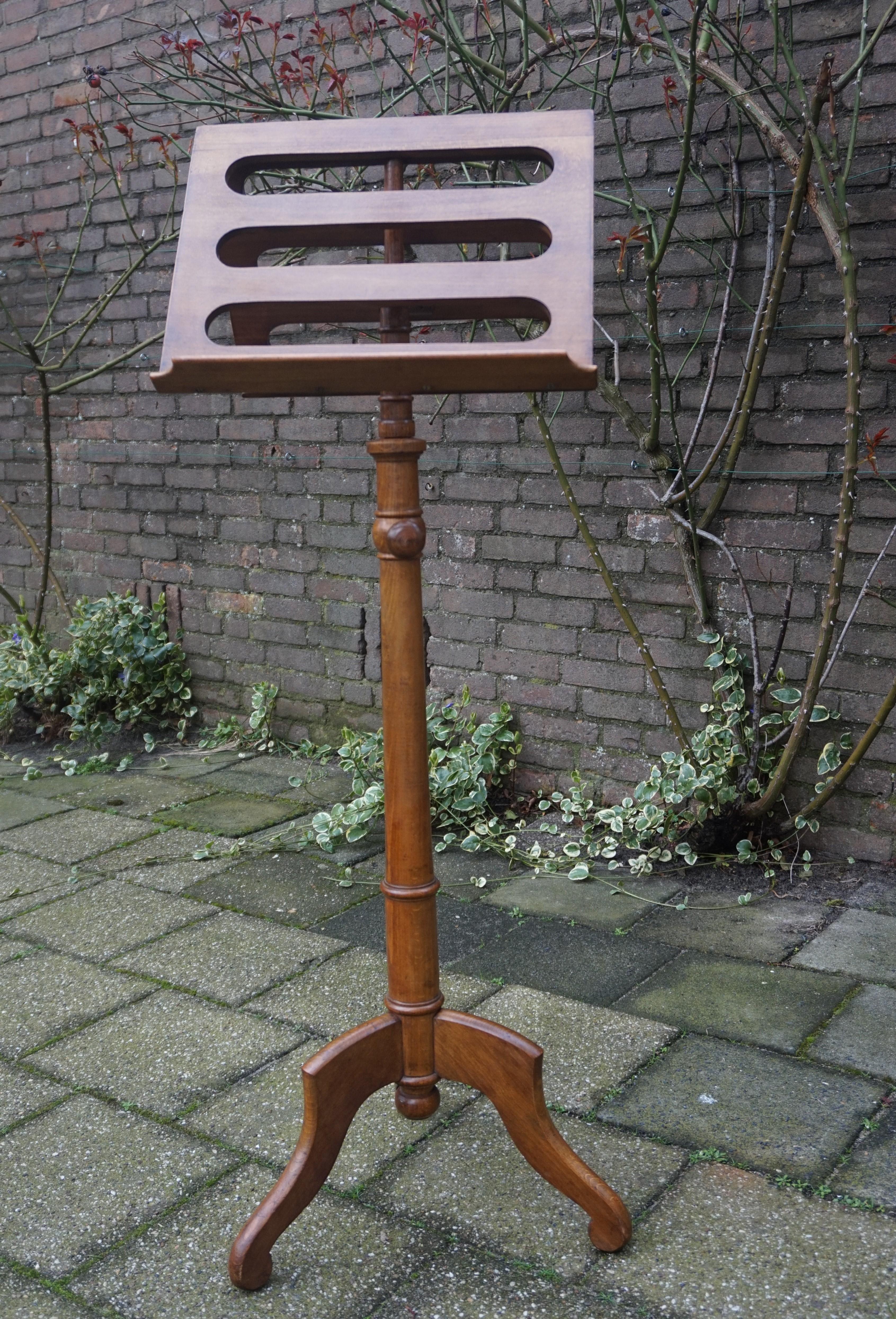 19th Century Biedermeier Adjustable Wooden Duet Sheet Music Stand AAA+ Condition 7